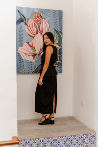 Isla Midi Skirt in Coal