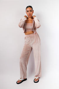 Velour Tracksuit Set in Blush – Lounged Collective