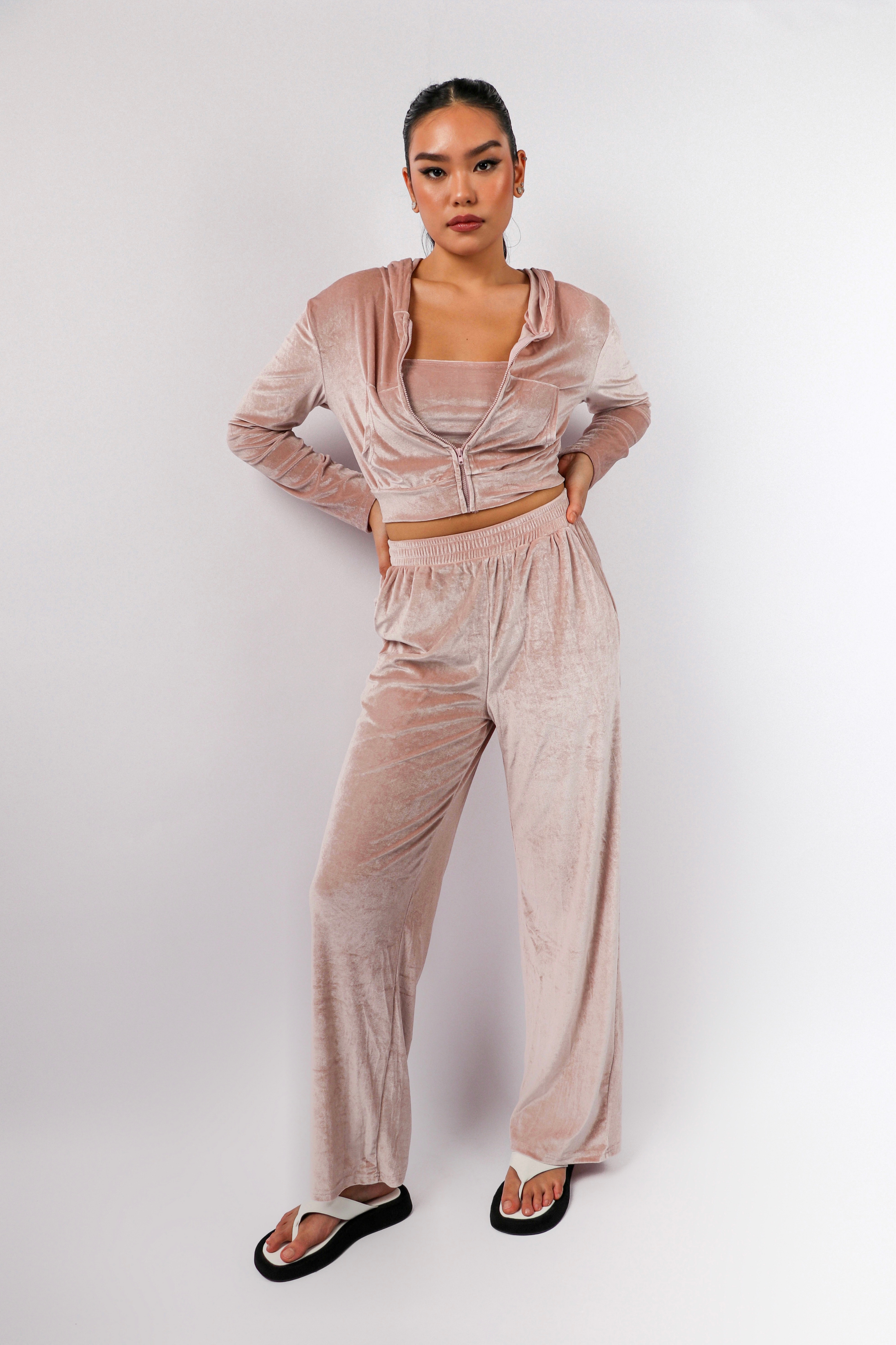 Velour Tracksuit Set in Blush – Lounged Collective