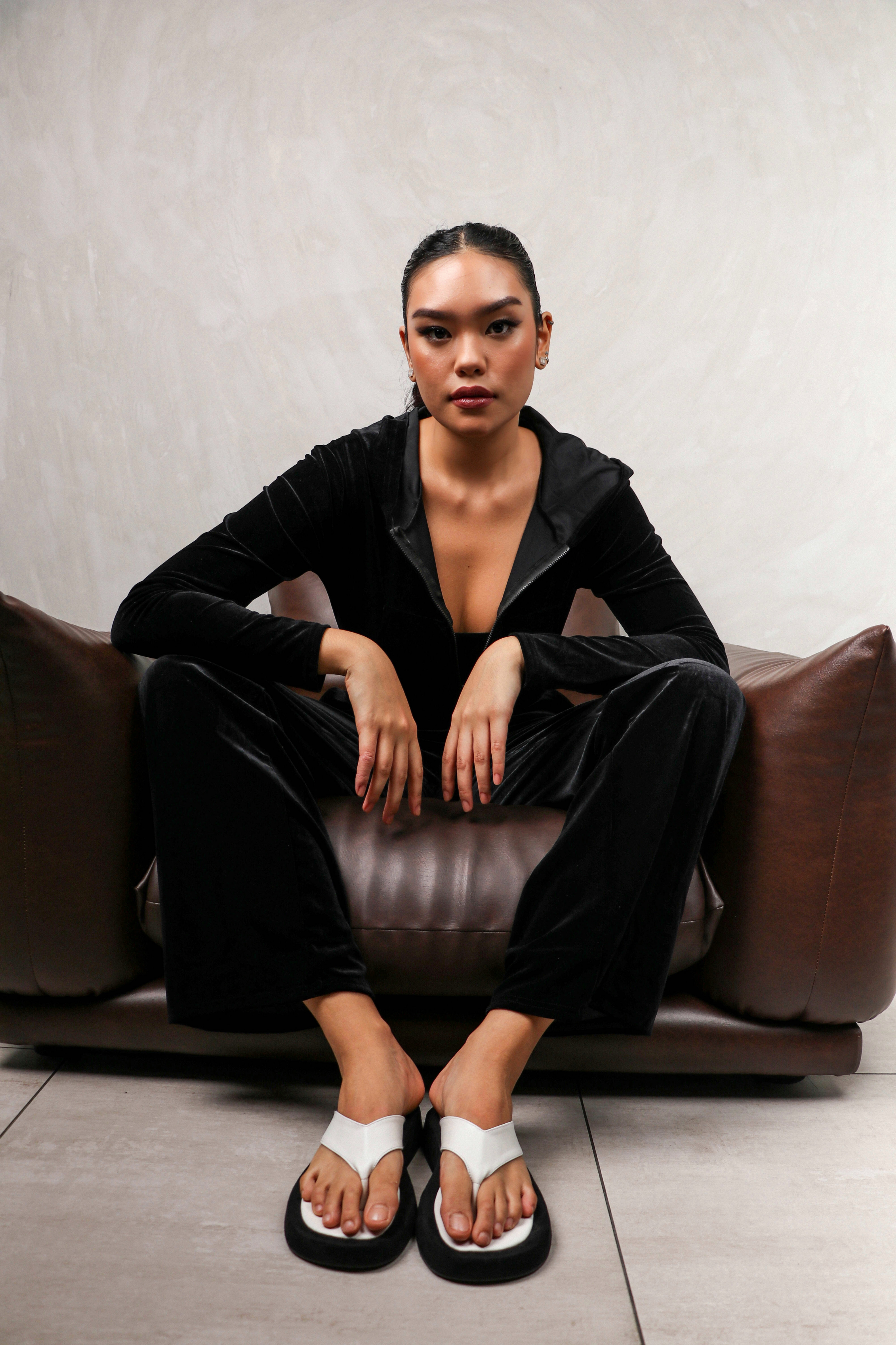 Velour Tracksuit Set in Charcoal – Lounged Collective