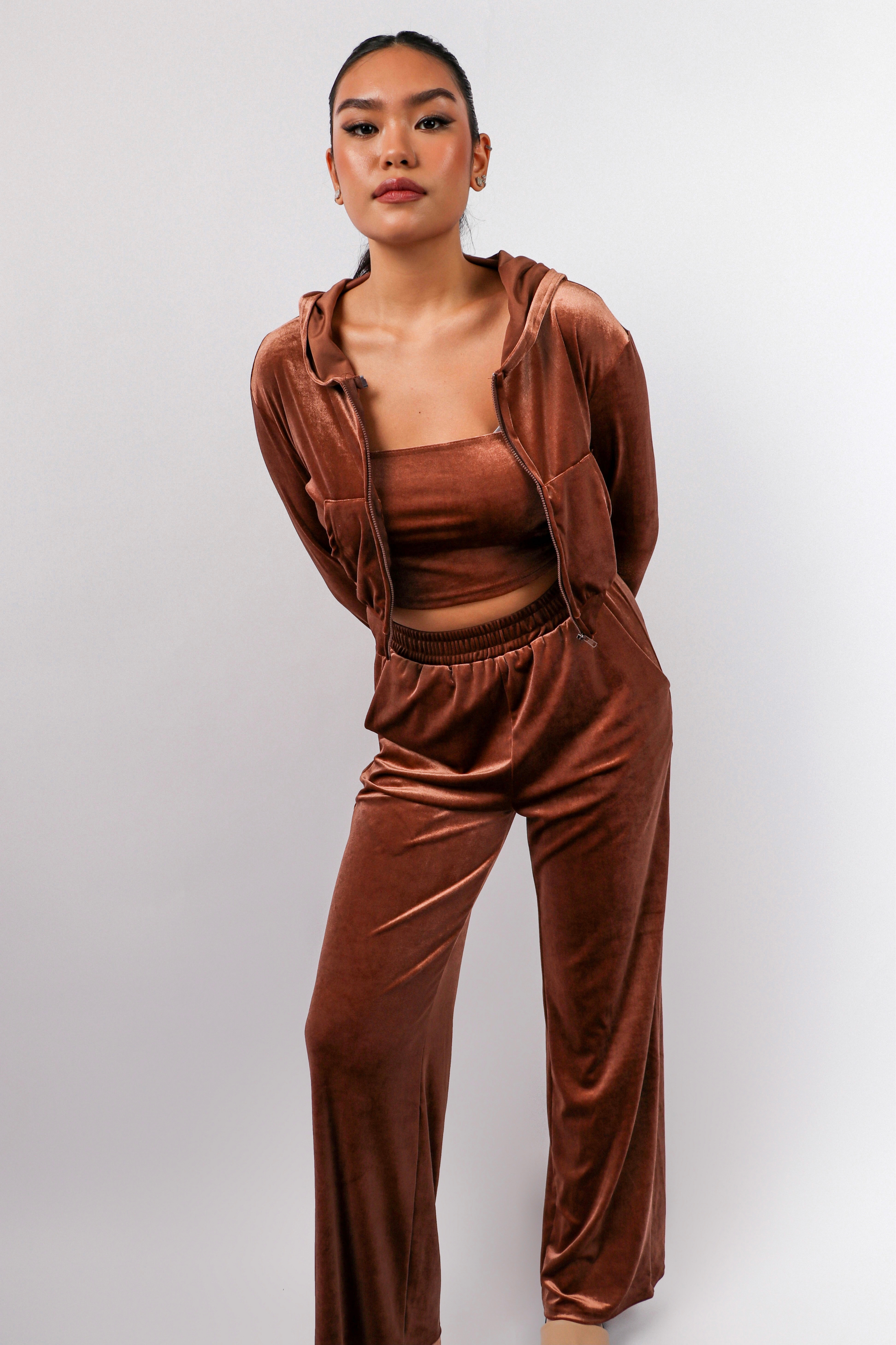 Velour Tracksuit Set in Copper – Lounged Collective